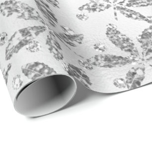 Silver Gray Crystals Hashish Folie Metal Swarovski Cadeaupapier