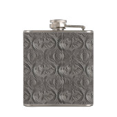 Silver Gray Faux Tooled Leather Vinyl  Heupfles (Achterkant)