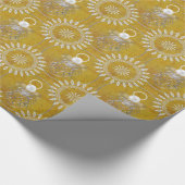 Silver Gray Filigree Kerstengel voor de vrede Cadeaupapier (Hoek)