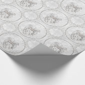 Silver Gray Filigree Kerstengel voor de vrede Cadeaupapier (Hoek)