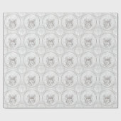 Silver Gray Filigree Kerstengel voor de vrede Cadeaupapier (Vlak)