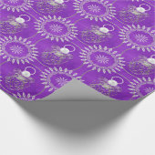 Silver Gray Filigree Kerstengel voor de vrede Cadeaupapier (Hoek)