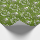 Silver Gray Filigree Kerstengel voor de vrede Cadeaupapier (Hoek)