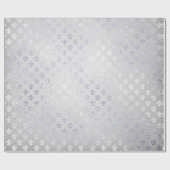 Silver Gray Floral Fleur de Lis Royal Iris Cadeaupapier (Vlak)
