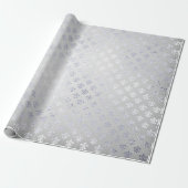 Silver Gray Floral Fleur de Lis Royal Iris Cadeaupapier (Uitgerold)