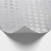 Silver Gray Floral Fleur de Lis Royal Iris Cadeaupapier (Hoek)