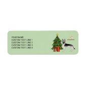 Silver Gray German Shepherd Festive Christmas Tree Etiket (Voorkant)