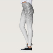 Silver Gray Glam Glitter Sparkle Ombre Trendy Leggings (Links)