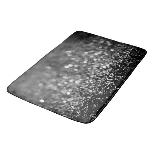 Silver Gray Glitter Bokeh Glam 1 Badmat (Gekanteld)
