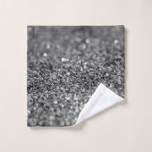Silver Gray Glitter Bokeh Glam 2 Bad Handdoek (Wasdoekje)