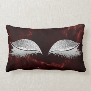 Silver Gray Glitter Burgundy Makeup Marble Black Kussen