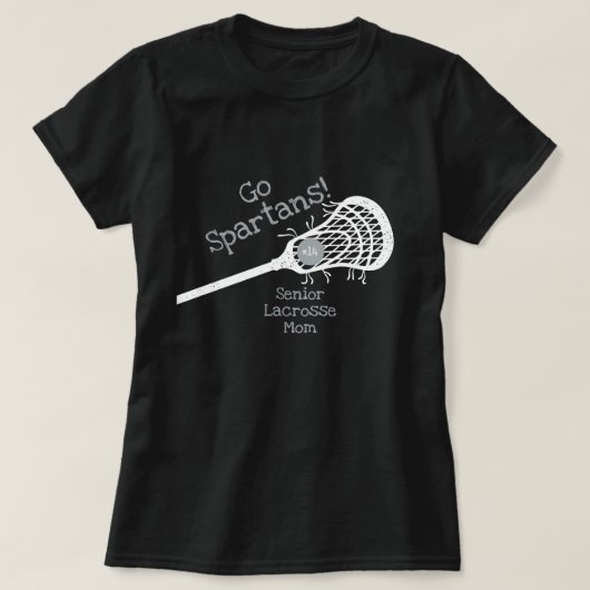 Silver Gray Go Team Lacrosse mama T-shirt (Design voorkant)