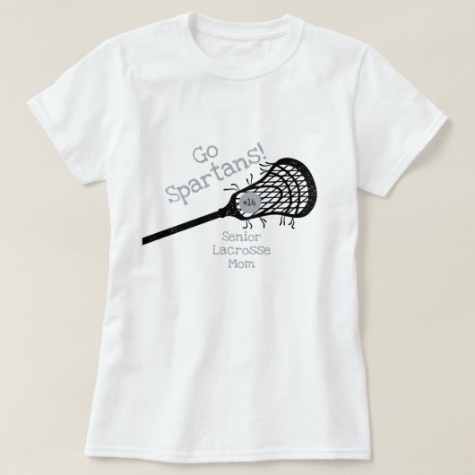 Silver Gray Go Team Lacrosse mama T-shirt (Design voorkant)