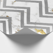 Silver Gray Gold Marble Carrara Chevron Zig Zag Cadeaupapier (Hoek)