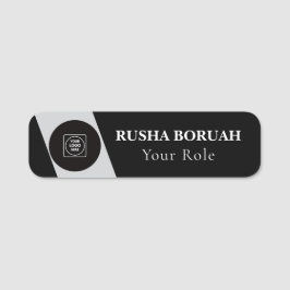 Silver Gray Gradient Logo Staff Badge nametags