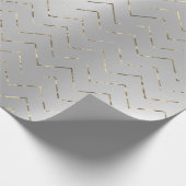 Silver Gray Grafiet Metallic Foxier VIP Chevron Cadeaupapier (Hoek)