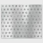 Silver Gray Grafiet Metallic Glitter VIP Stars Cadeaupapier (Vlak)