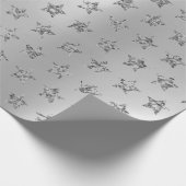 Silver Gray Grafiet Metallic Glitter VIP Stars Cadeaupapier (Hoek)