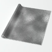 Silver Gray Grafiet Shiny Glass Metallic VIP Cadeaupapier (Uitgerold)