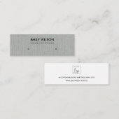 SILVER GRAY GRASS FABRIC STUD EARRING DISPLAY LOGO MINI VISITEKAARTJE (Voorkant / Achterkant)