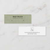 SILVER GRAY GRASS FABRIC STUD EARRING DISPLAY LOGO MINI VISITEKAARTJE (Voorkant / Achterkant)
