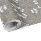 Silver Gray Kaleidoscopic Flower Pattern Elegant Cadeaupapier (Rol Hoek)