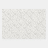 Silver Gray Lace Wedding Inpakpapier Vel (Voorkant 2)