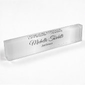 Silver Gray Minimalist Modern Script Calligraphy Naambordje