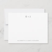 Silver Gray Modern Monogram Initials Personalized Notitiekaartje (Voorkant)