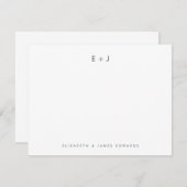 Silver Gray Modern Monogram Initials Personalized Notitiekaartje (Voorkant / Achterkant)