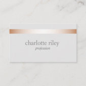 Silver Gray | Modern Roos Gold Striped Stijlvol Visitekaartje (Voorkant)