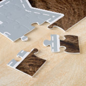 Silver Gray Newborn Baby Boy Birth Stats Photo Legpuzzel (Zijkant)