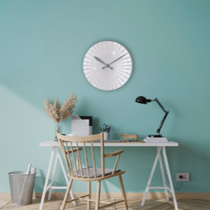 Silver Gray Ombre Gem Crystal Diamond White Ronde Klok