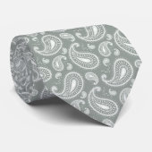 Silver Gray Paisley Stropdas (Opgerold)
