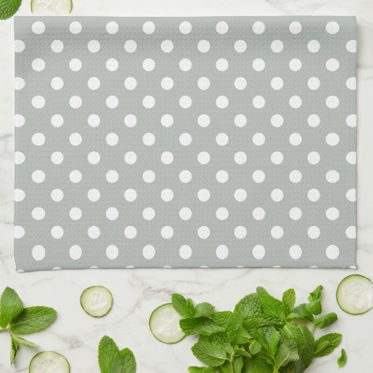 Silver Gray Polka Dot Pattern Kitchen Towels Theedoek (Gevouwen)