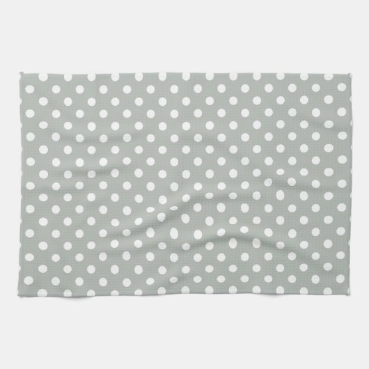 Silver Gray Polka Dot Pattern Kitchen Towels Theedoek (Horizontaal)