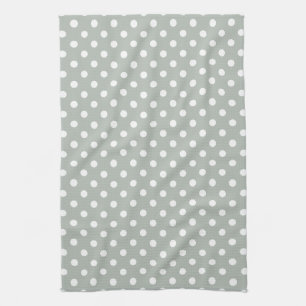 Silver Gray Polka Dot Pattern Kitchen Towels Theedoek