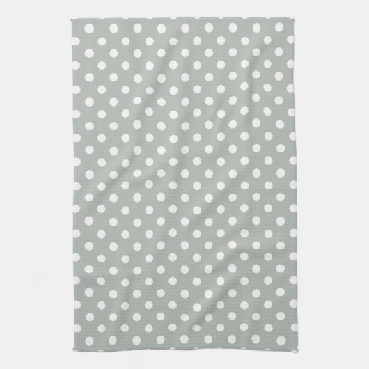 Silver Gray Polka Dot Pattern Kitchen Towels Theedoek (Verticaal)