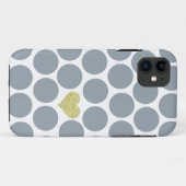 Silver Gray Polka Dots Glitter Heart iPhone Case-Mate iPhone Case (Achterkant (horizontaal))