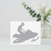 Silver Gray Snowmobiler Briefkaart (Staand voorkant)