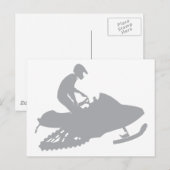 Silver Gray Snowmobiler Briefkaart (Voorkant / Achterkant)
