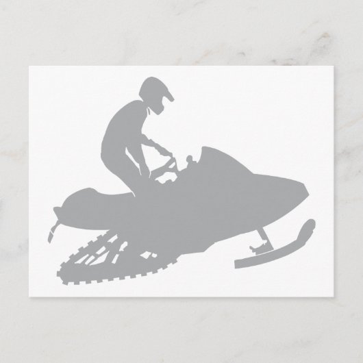 Silver Gray Snowmobiler Briefkaart (Voorkant)
