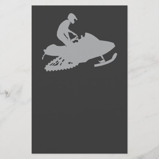 Silver Gray Snowmobiler Briefpapier (Voorkant)