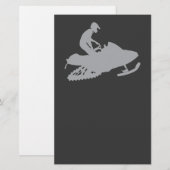 Silver Gray Snowmobiler Briefpapier (Voorkant / Achterkant)