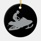 Silver Gray Snowmobiler Keramisch Ornament (Voorkant)