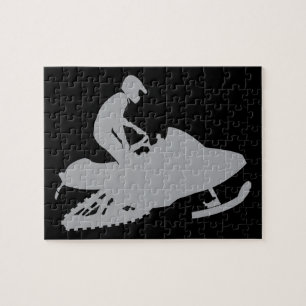 Silver Gray Snowmobiler Legpuzzel