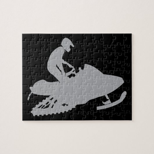 Silver Gray Snowmobiler Legpuzzel (Horizontaal)