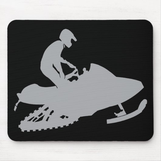 Silver Gray Snowmobiler Muismat (Voorkant)
