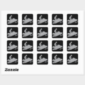 Silver Gray Snowmobiler Vierkante Sticker (Vel)