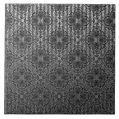 Silver Gray Striped Hollywood Regency Pattern Tegeltje (Voorkant)